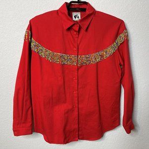 Traditional Trading Co. VINTAGE Red Beaded Shirt